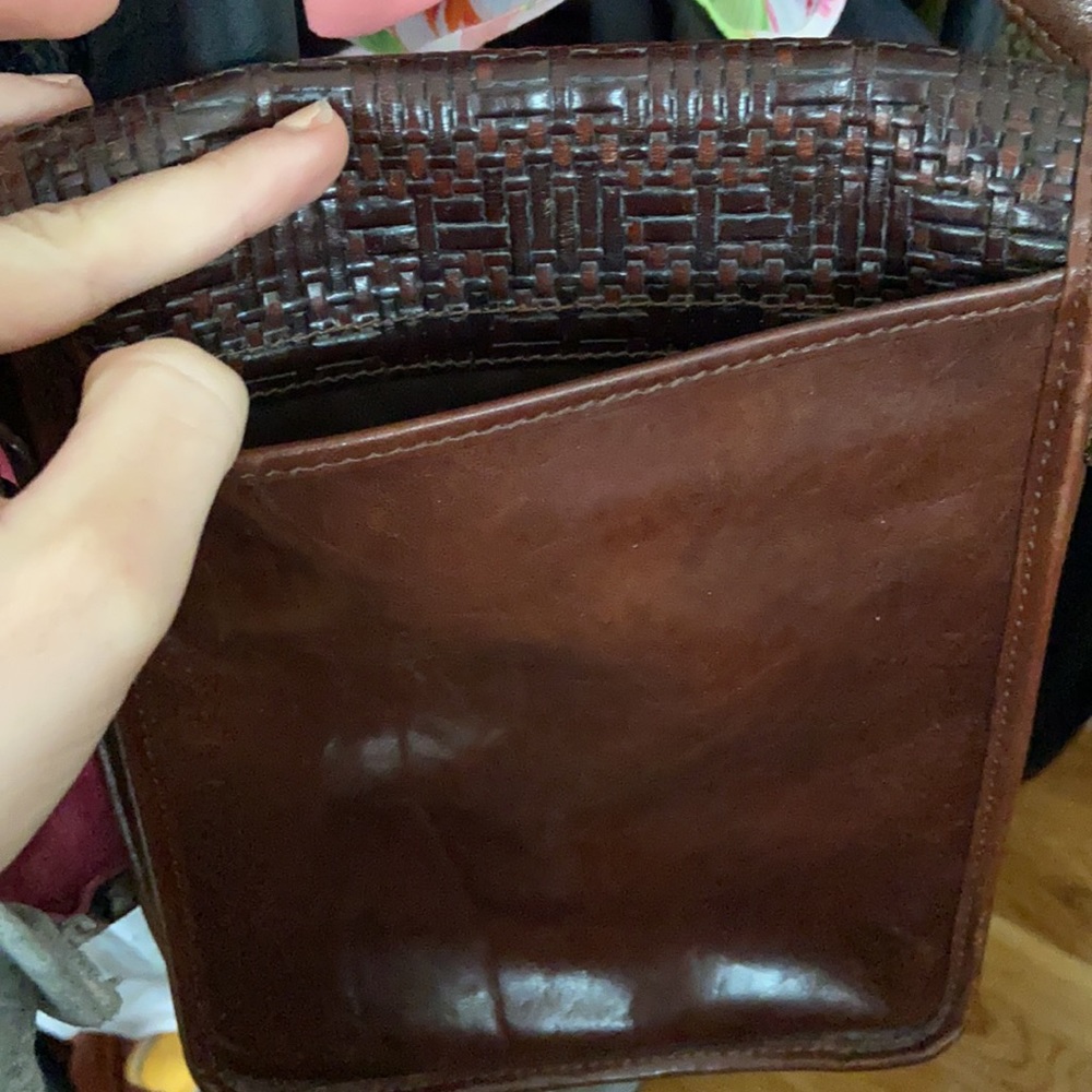 Brahmin Vintage Genuine Leather Woven Wicker Purse - Picture 9 of 9